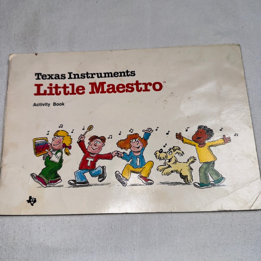 Vintage 1986 Texas Instruments Little Maestro Activity Book Childrens Songs TI